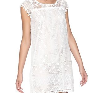 FLORYDAY White LACE SHIFT DRESS size Small NWT